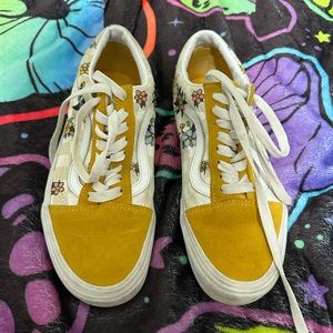 Yellow with flower vans size 8 women